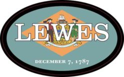 Oval Delaware Flag Lewes Sticker