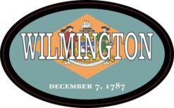 Oval Delaware Flag Wilmington Sticker