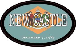 Oval Delaware Flag New Castle Sticker