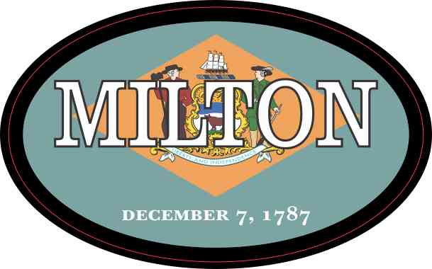 Oval Delaware Flag Milton Sticker