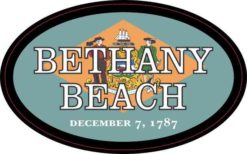Oval Delaware Flag Bethany Beach Sticker