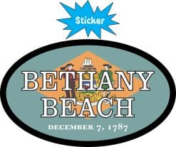 Alternative view of 4in x 2.5in Oval Delaware Flag Bethany Beach Sticker