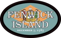 Oval Delaware Flag Fenwick Island Sticker