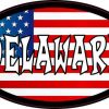 Oval American Flag Delaware Sticker