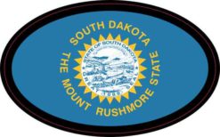 Oval South Dakota Flag Sticker