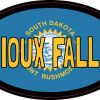 Oval South Dakota Flag Sioux Falls Sticker
