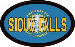 Oval South Dakota Flag Sioux Falls Sticker