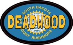 Oval South Dakota Flag Deadwood Sticker