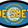 Oval South Dakota Flag De Smet Sticker