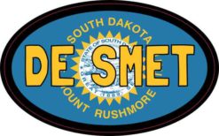 Oval South Dakota Flag De Smet Sticker