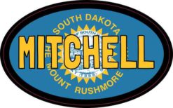 Oval South Dakota Flag Mitchell Sticker