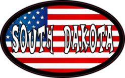 Oval American Flag South Dakota Sticker