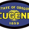 Oval Oregon Flag Eugene Sticker