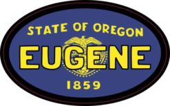 Oval Oregon Flag Eugene Sticker