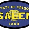 4in x 2.5in Oval Oregon Flag Salem Sticker