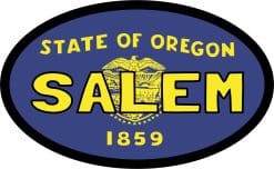 4in x 2.5in Oval Oregon Flag Salem Sticker