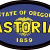 Oval Oregon Flag Astoria Sticker