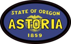Oval Oregon Flag Astoria Sticker