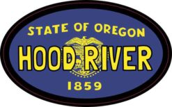 Oval Oregon Flag Hood River Sticker