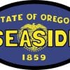 4in x 2.5in Oval Oregon Flag Seaside Sticker