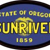 Oval Oregon Flag Sunriver Sticker