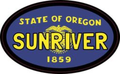 Oval Oregon Flag Sunriver Sticker