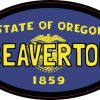 Oval Oregon Flag Beaverton Sticker