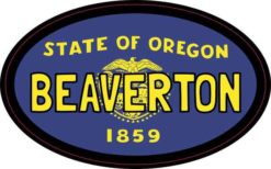 Oval Oregon Flag Beaverton Sticker
