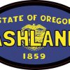Oval Oregon Flag Ashland Sticker