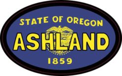Oval Oregon Flag Ashland Sticker