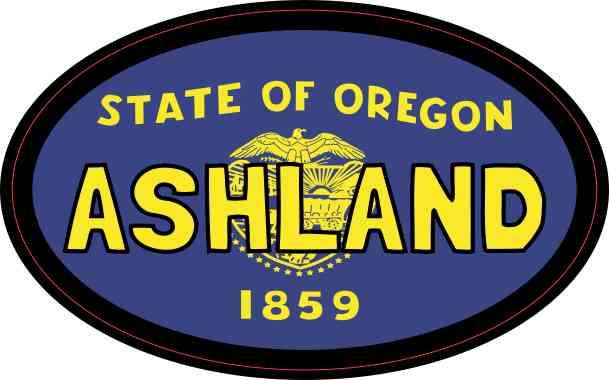 4in x 2.5in Oval Oregon Flag Ashland Sticker Car Truck Vehicle Bumper Decal
