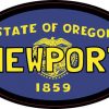 Oval Oregon Flag Newport Sticker