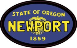 Oval Oregon Flag Newport Sticker