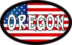 Oval American Flag Oregon Sticker