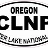 Oval Crater Lake National Park Sticker