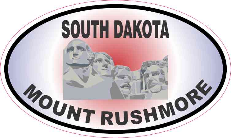 Patriotic Oval Mount Rushmore Sticker