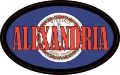 Oval Virginia Flag Alexandria Sticker