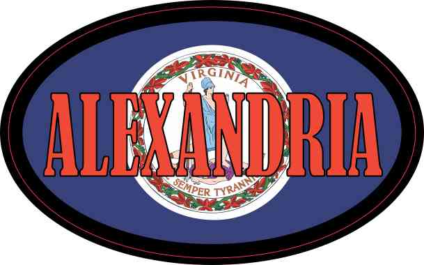 Oval Virginia Flag Alexandria Sticker