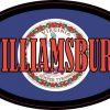 Oval Virginia Flag Williamsburg Sticker
