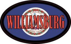 Oval Virginia Flag Williamsburg Sticker