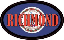Oval Virginia Flag Richmond Sticker