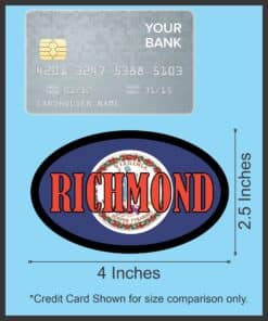 4in x 2.5in Oval Virginia Flag Richmond Sticker