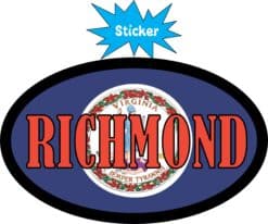 4in x 2.5in Oval Virginia Flag Richmond Sticker