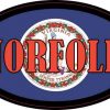 Oval Virginia Flag Norfolk Sticker