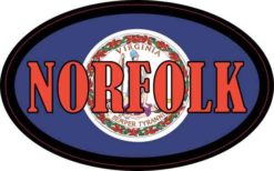 Oval Virginia Flag Norfolk Sticker