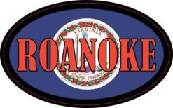 Oval Virginia Flag Roanoke Sticker