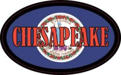 Oval Virginia Flag Chesapeake Sticker