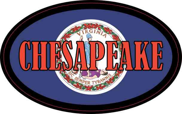 Oval Virginia Flag Chesapeake Sticker