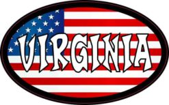 Oval American Flag Virginia Sticker