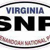 Oval Shenandoah National Park Sticker